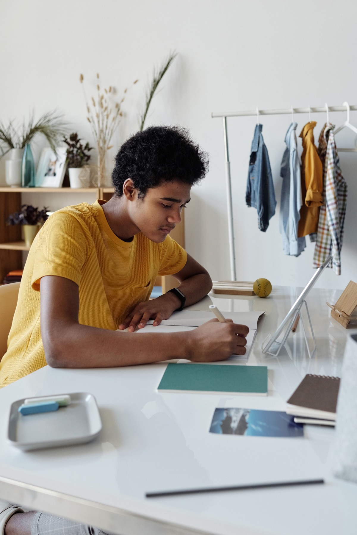 Students working online